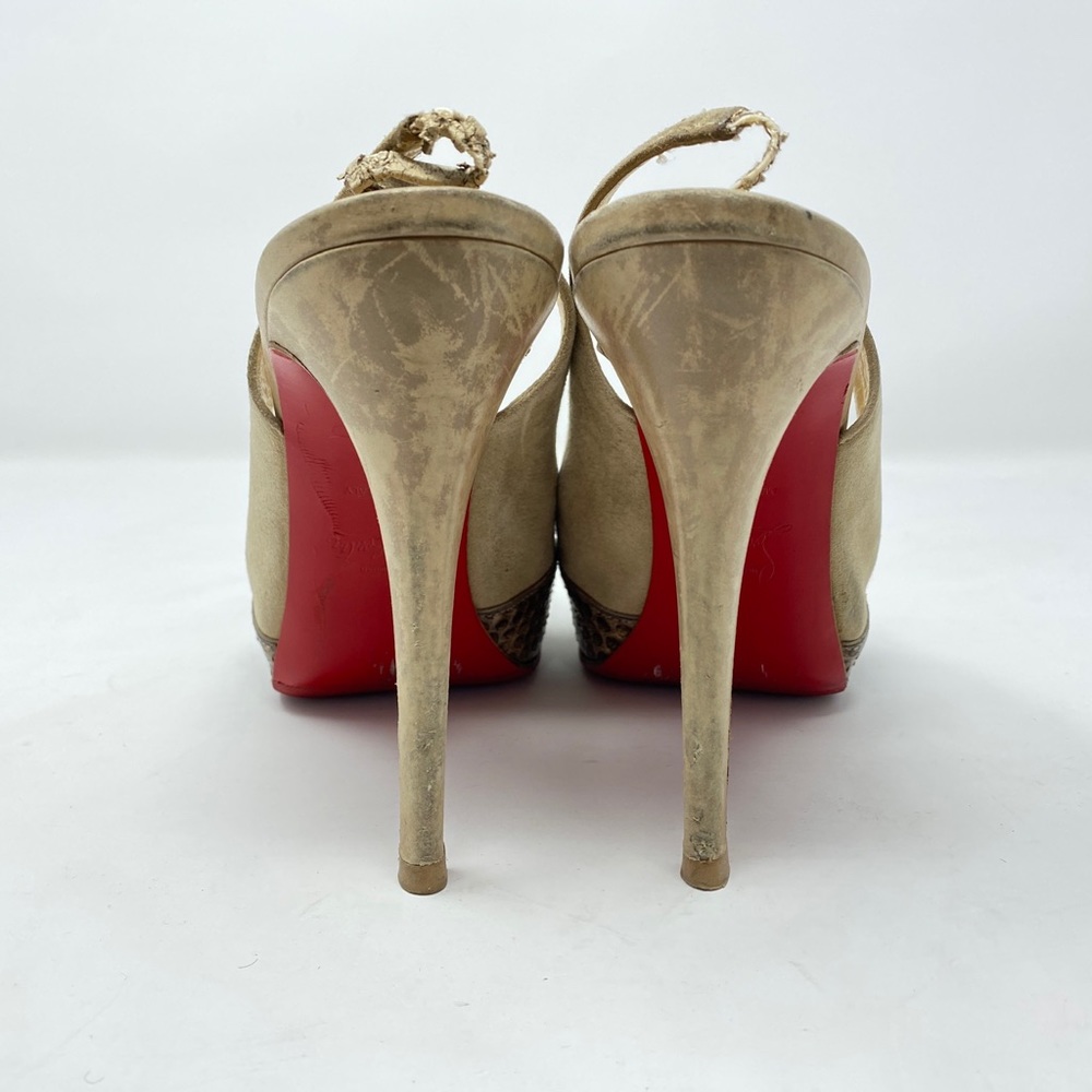 Louboutin Sandy Python Slingbacks 39.5 - image 3